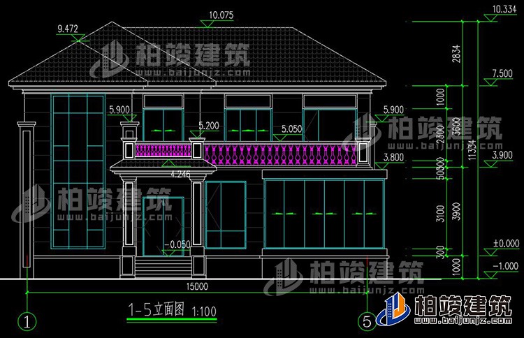 农村25万别墅款式二层自建房设计图，外观简约大气BZ2513-简欧风格