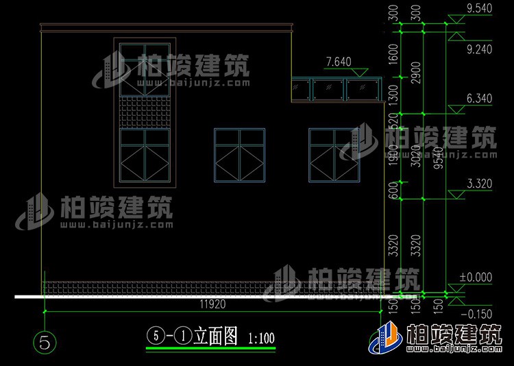 背立面图